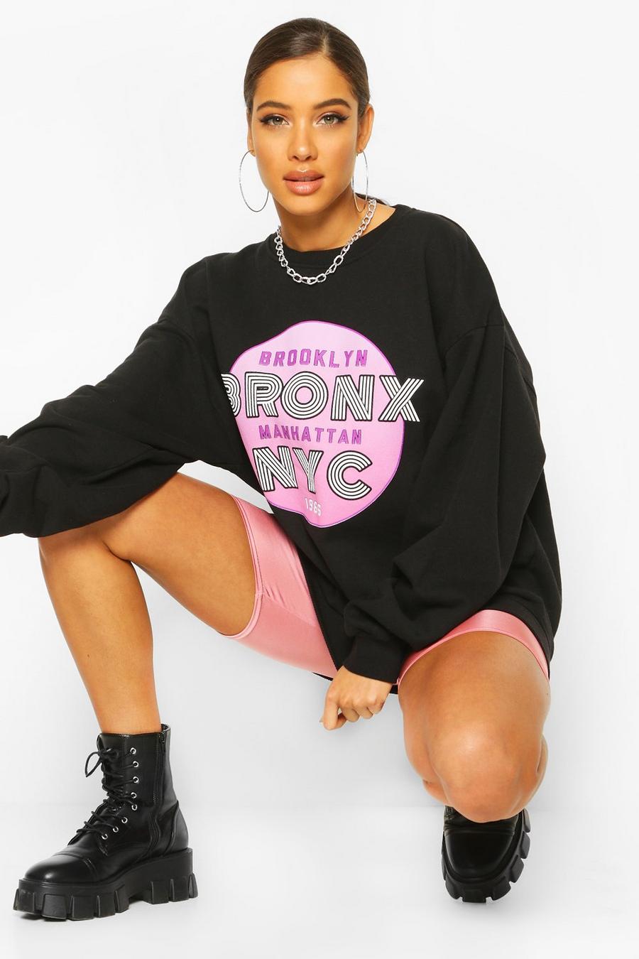 "Bronx" Sweatshirt med slogan image number 1