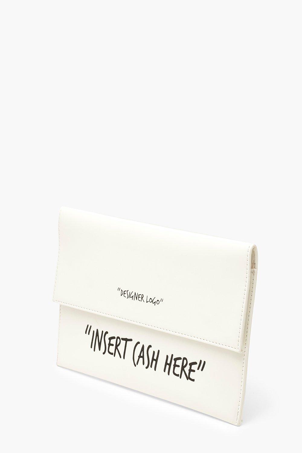 Slogan clutch sale bag