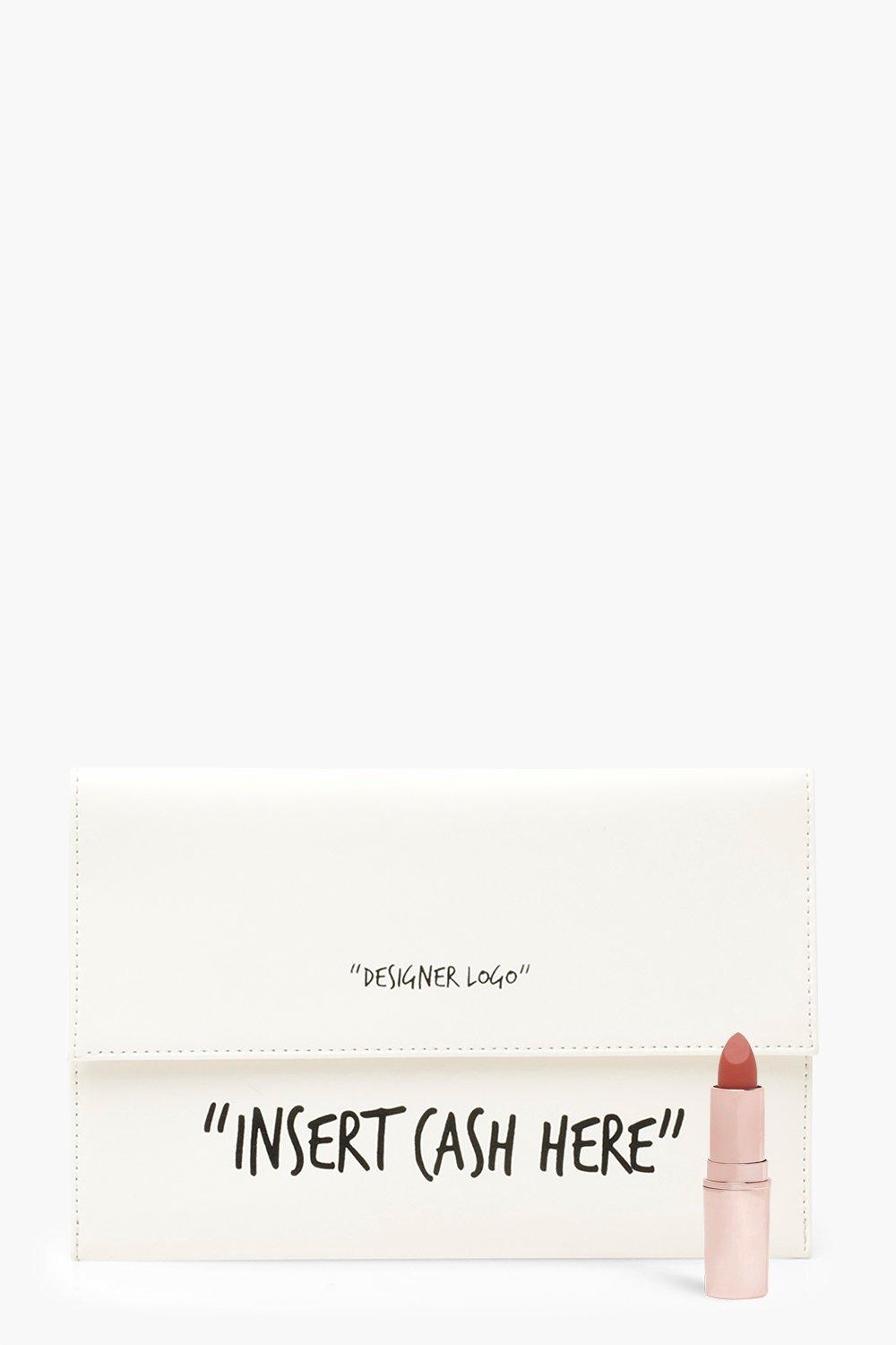 Slogan clutch sale bag