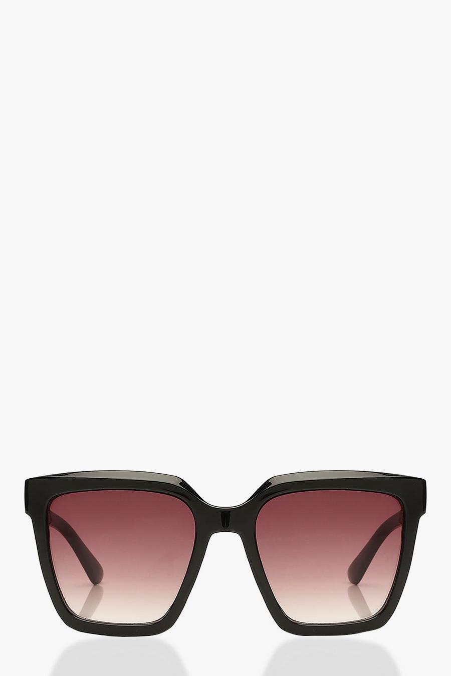 Black Oversize solglasögon med fyrkantiga bågar image number 1