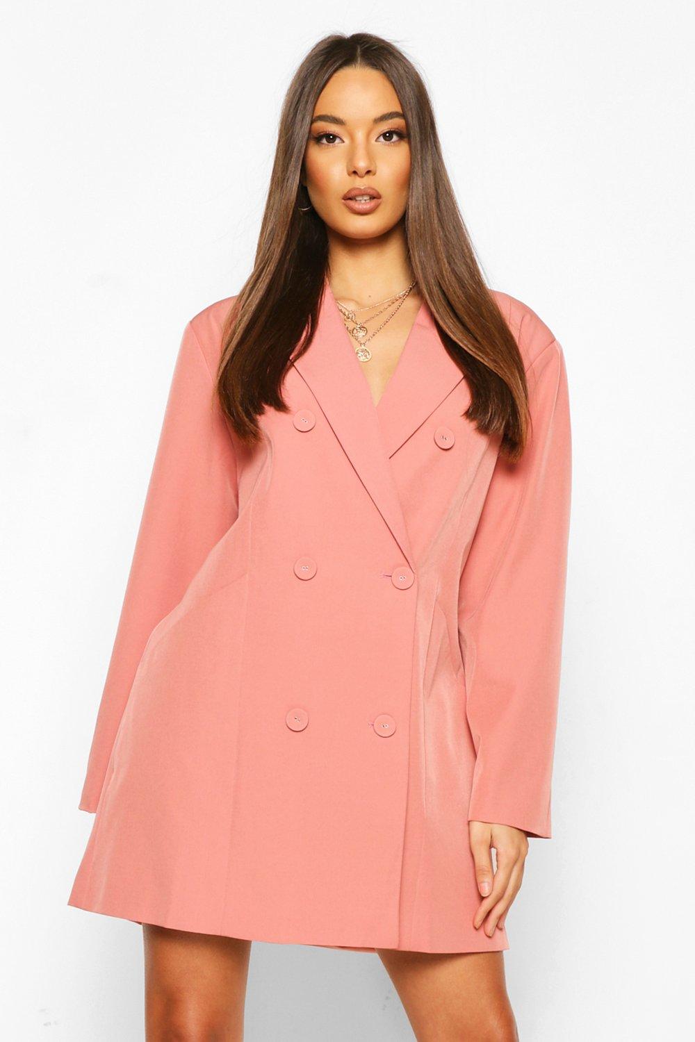 boohoo pink blazer dress