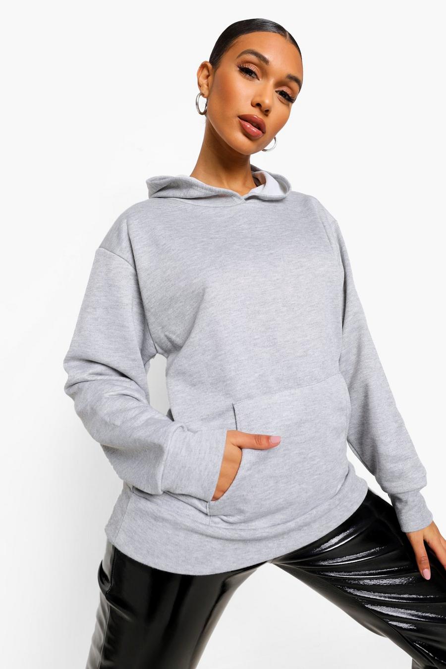 Grey marl Basic oversize hoodie image number 1