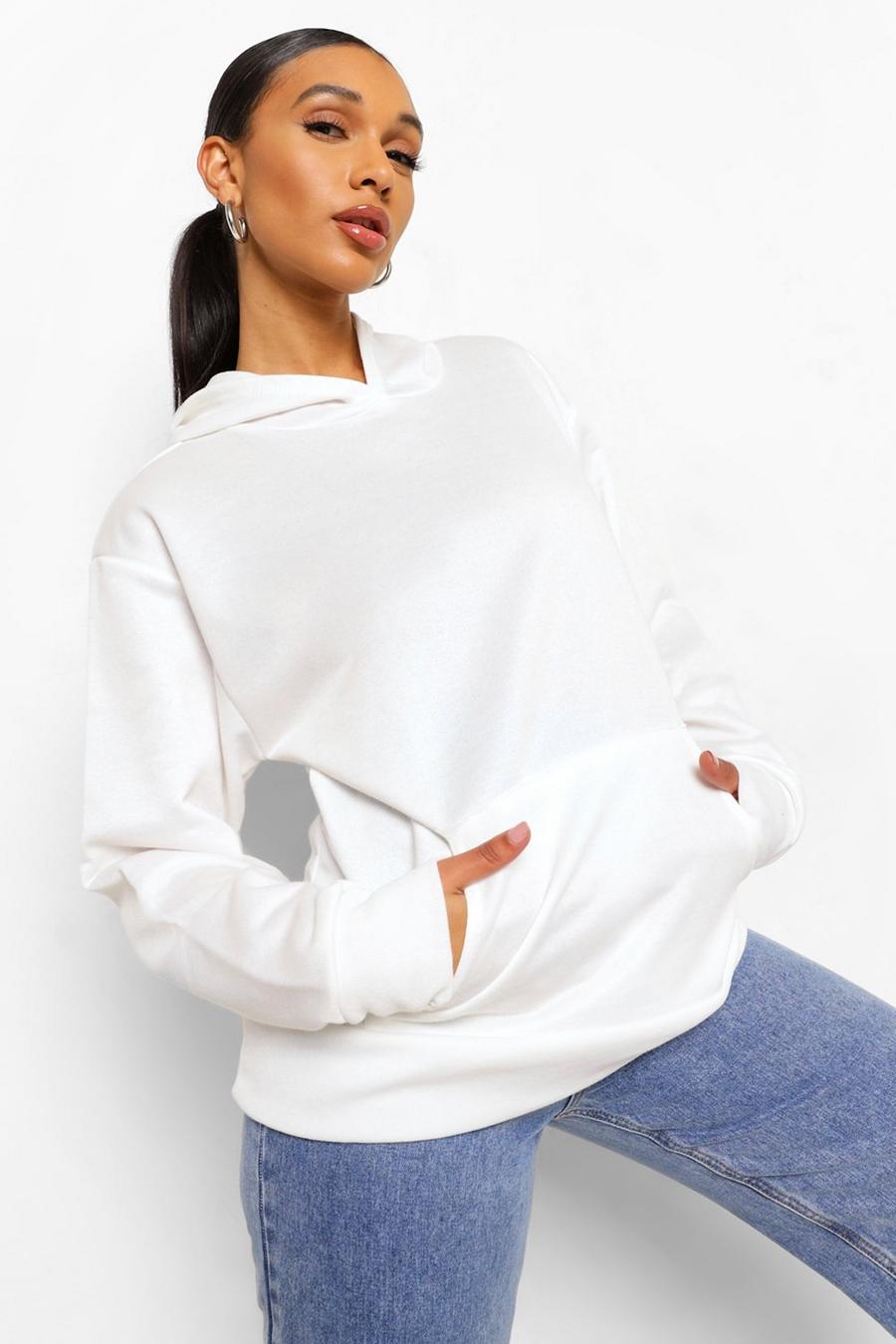 White Basic oversize hoodie image number 1