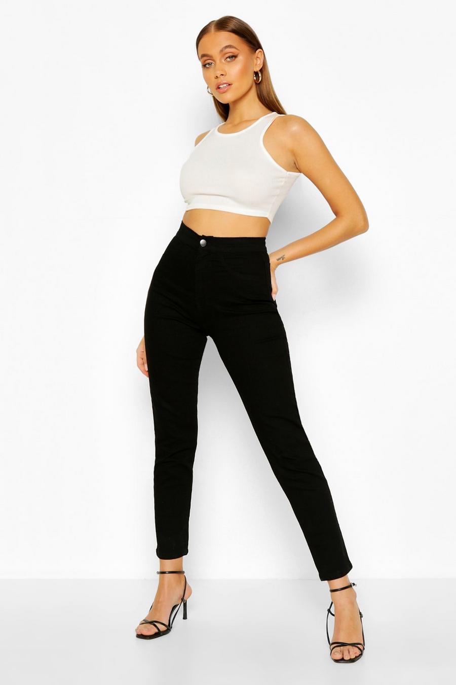 Black Power Stretch High Rise Skinny Jeans image number 1