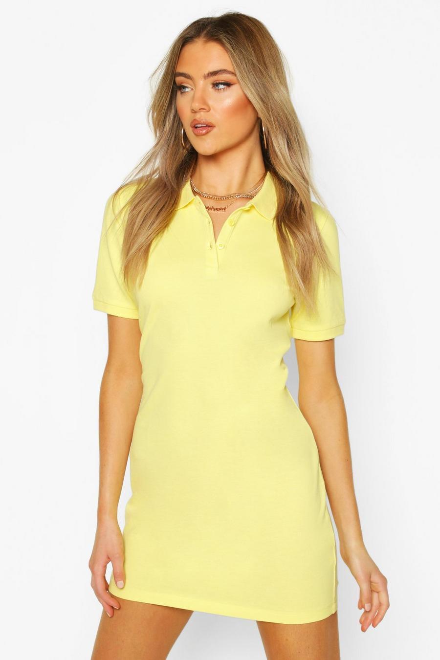 Yellow Kortärmad tennisklänning image number 1