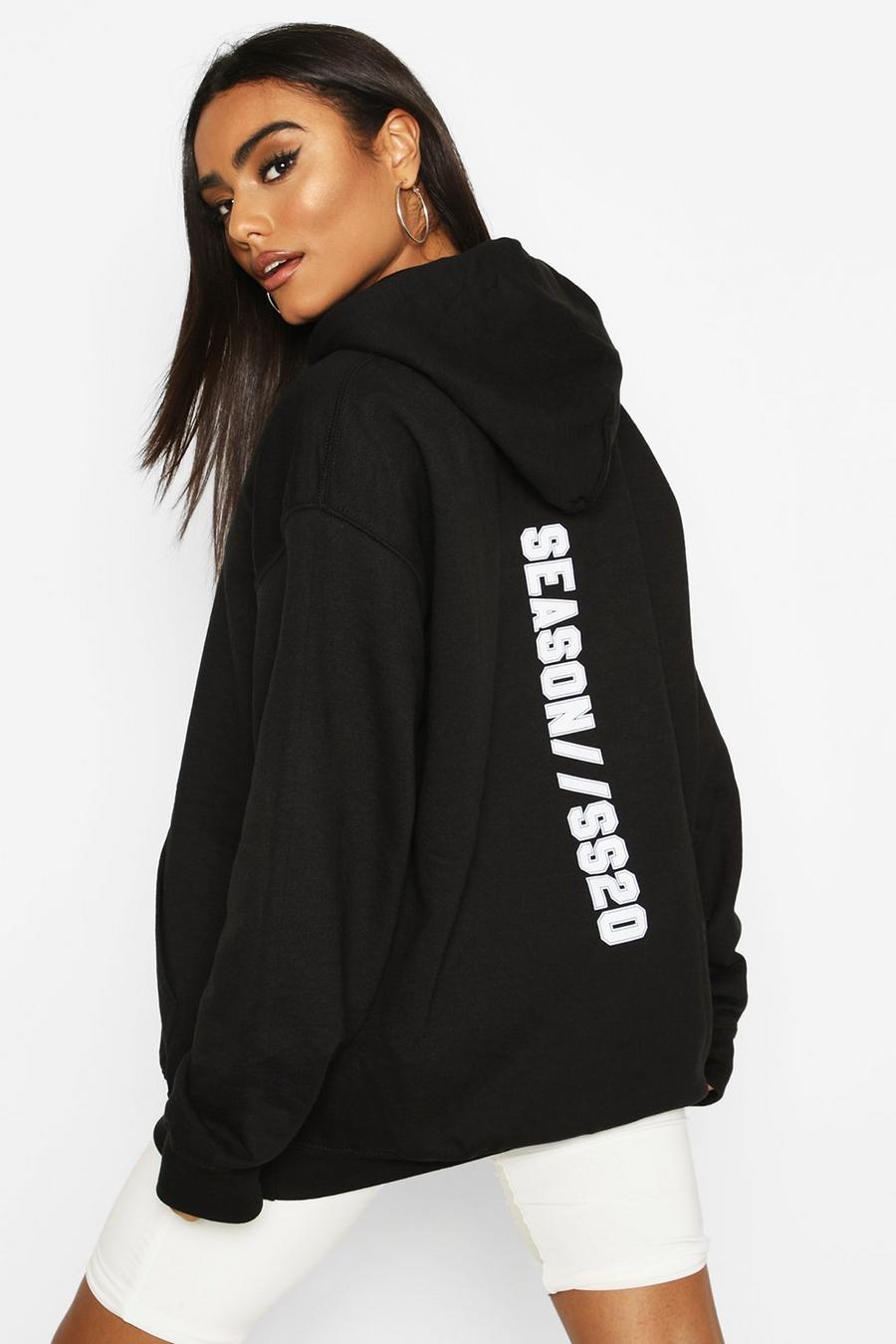 Oversize hoodie med grafiskt tryck bak image number 1