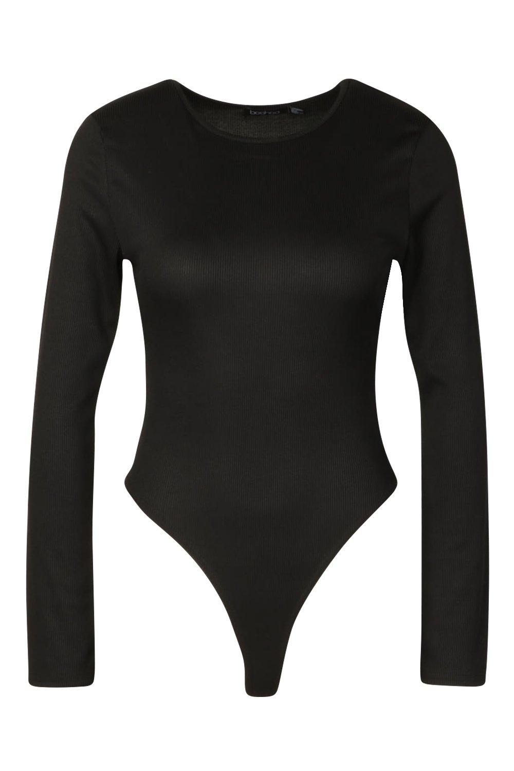 black crew neck bodysuit