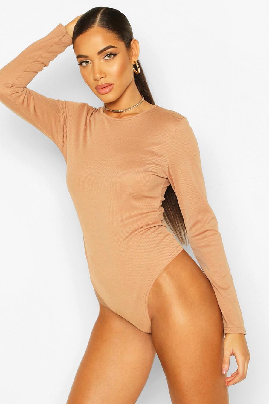 Toffee Jersey Knit Crew Neck Bodysuit image number 1