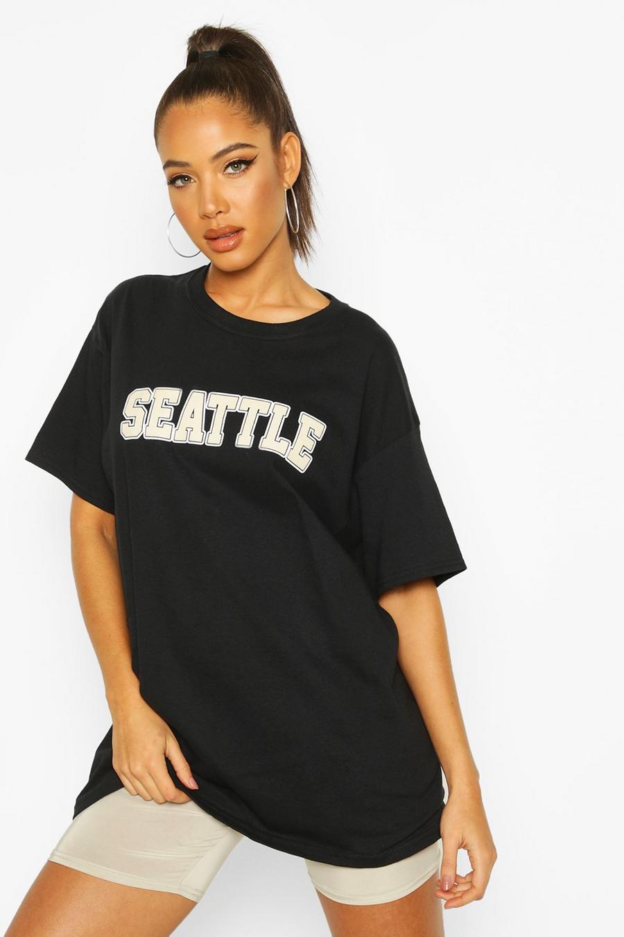 "Seattle" Oversize t-shirt med slogan image number 1
