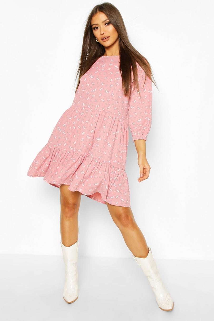Tiered Smock Dress In Ditsy Floral image number 1