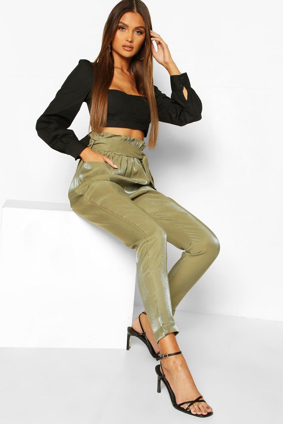 Paperbag Waist Turn Up Trousers image number 1