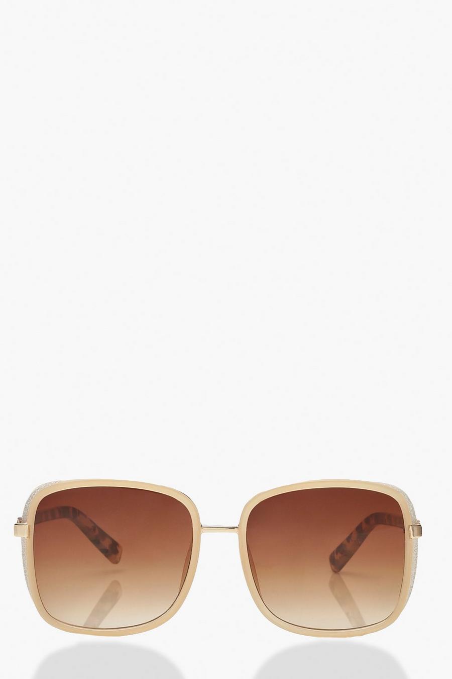 Cream white Square Oversized Sunglasses