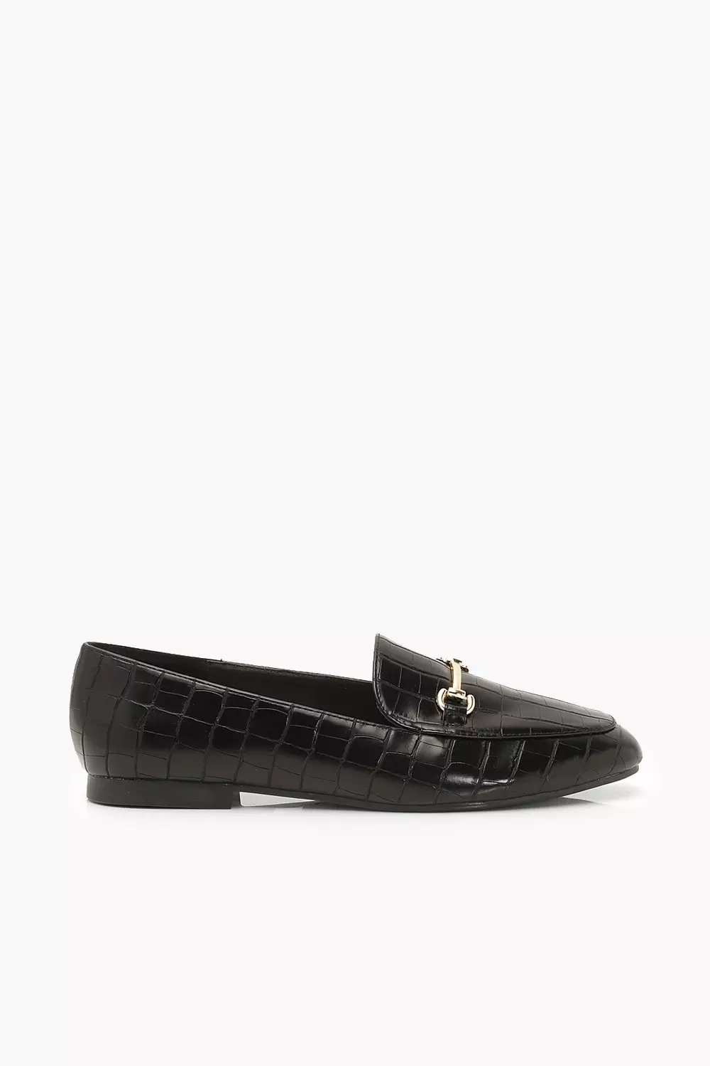 Black T Bar Croc Basic Loafers alternative image