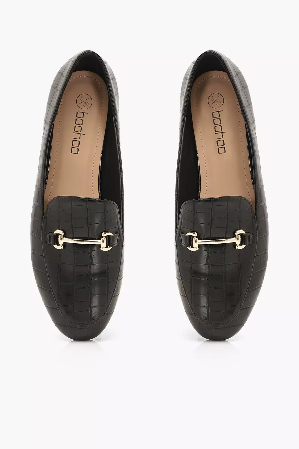 Black T Bar Croc Basic Loafers alternative image