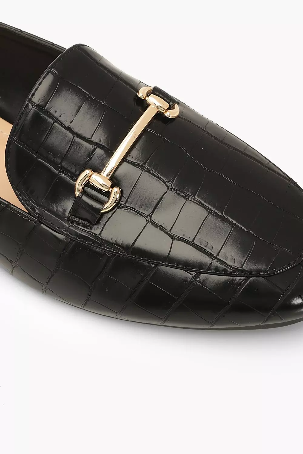 Black T Bar Croc Basic Loafers alternative image
