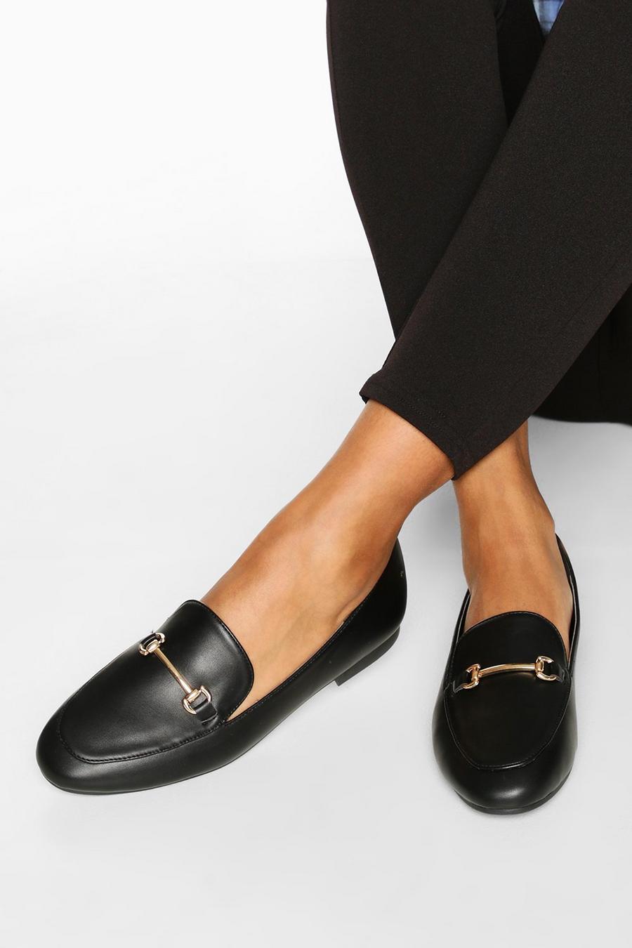 Black svart Basic loafers med spänne image number 1