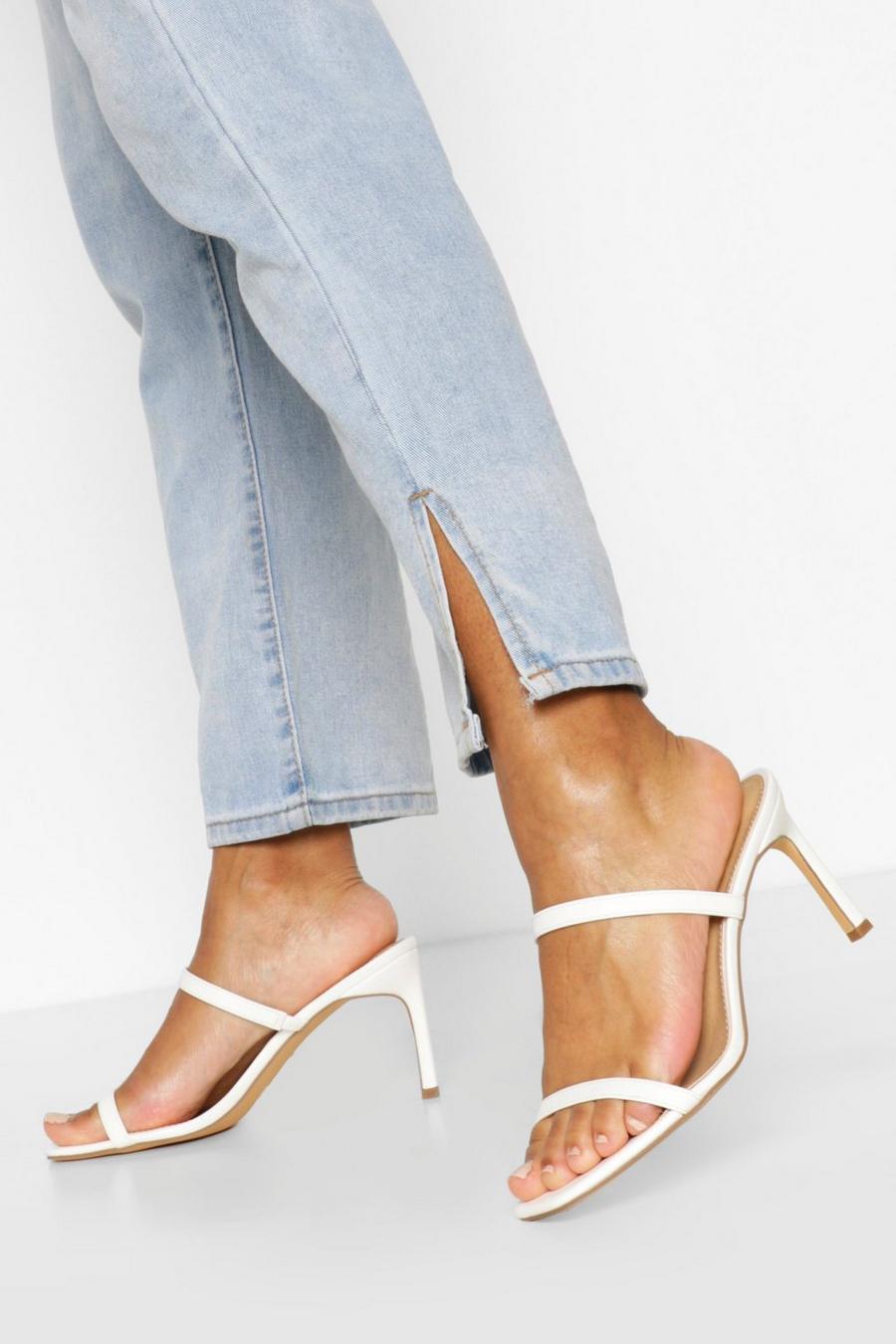 White weiß Wide Fit Double Strap Mules image number 1
