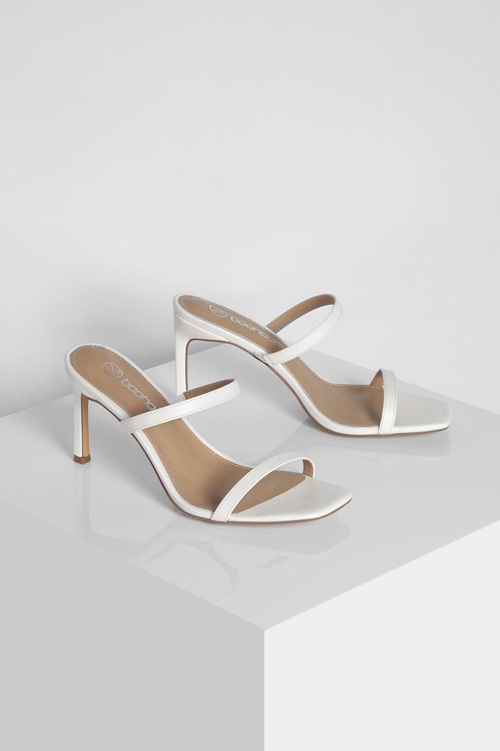 White strap outlet mules