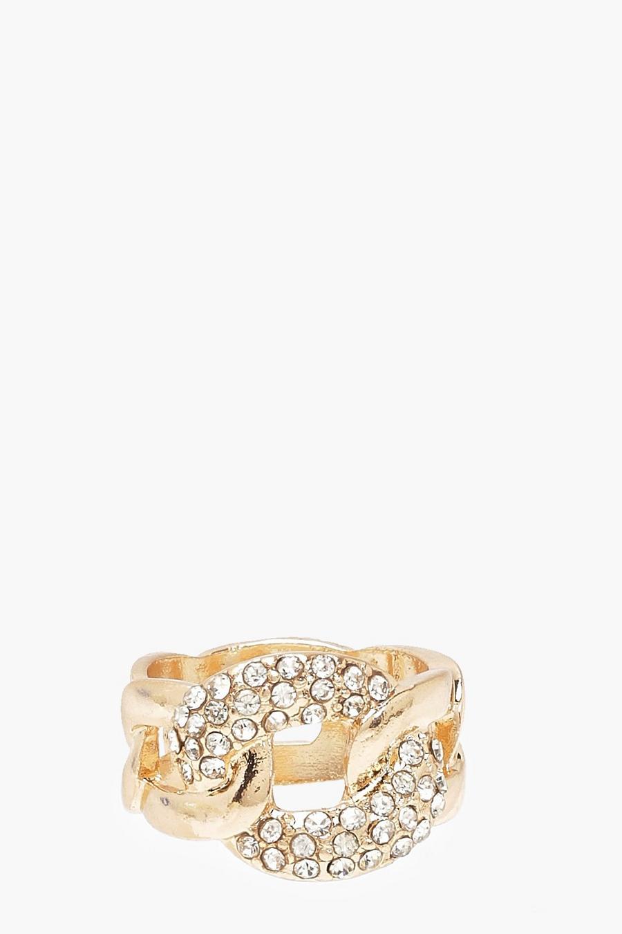 Gold Chain Link Detail Chunky Ring image number 1