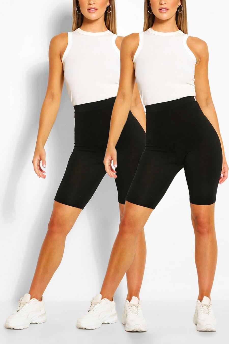 Black 2 Pack Basic Jersey Cycling Shorts image number 1
