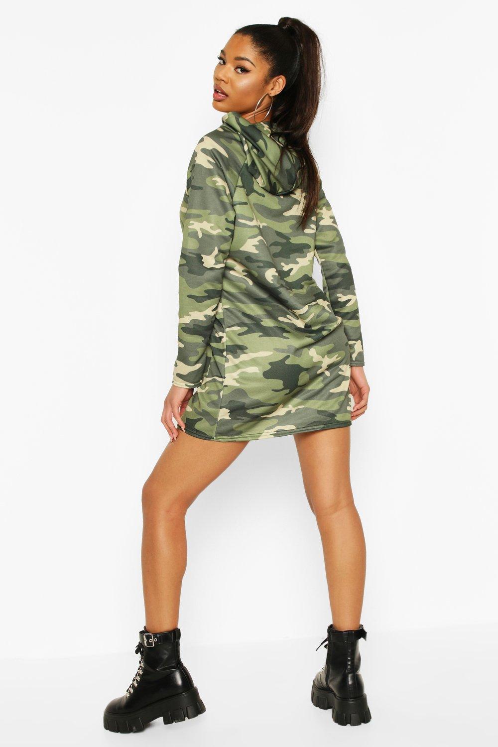 Camo shop hooded dress