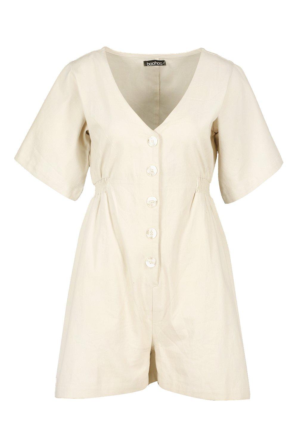 stone denim playsuit