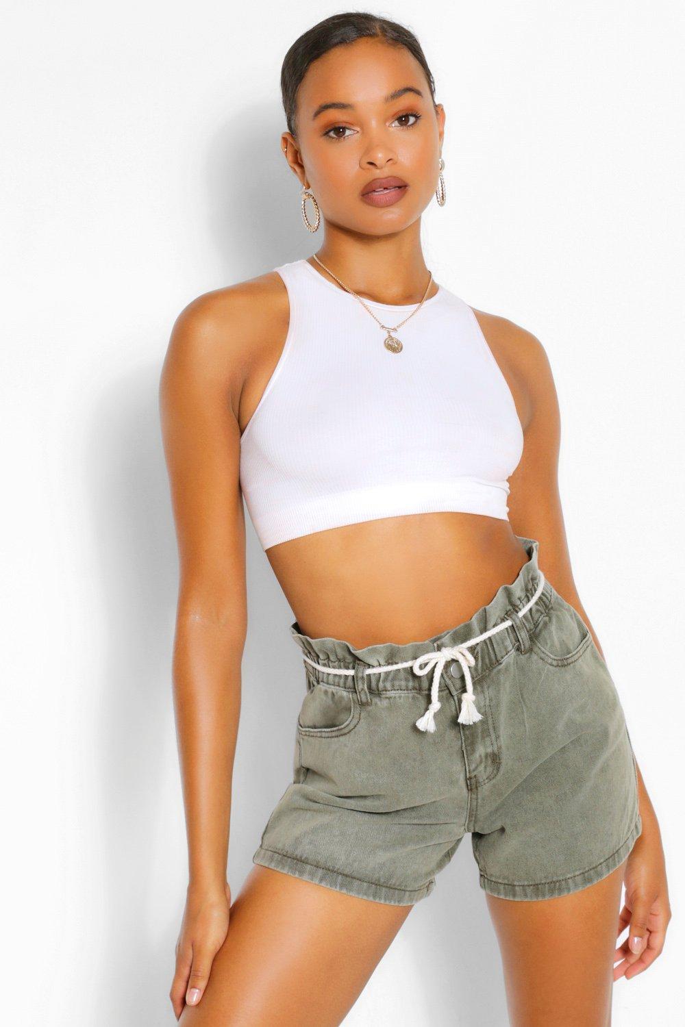 khaki jean shorts