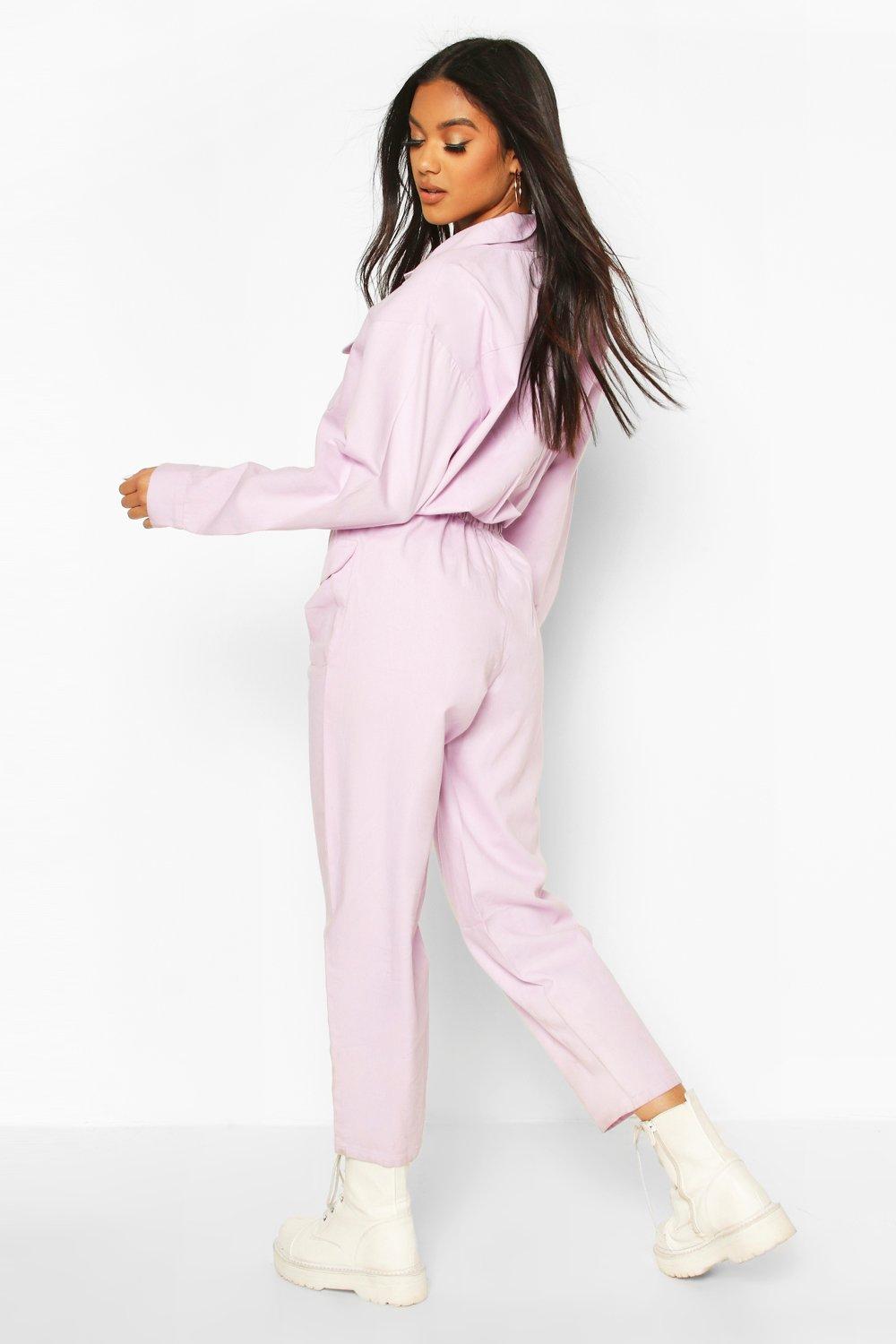 boohoo pink boiler suit