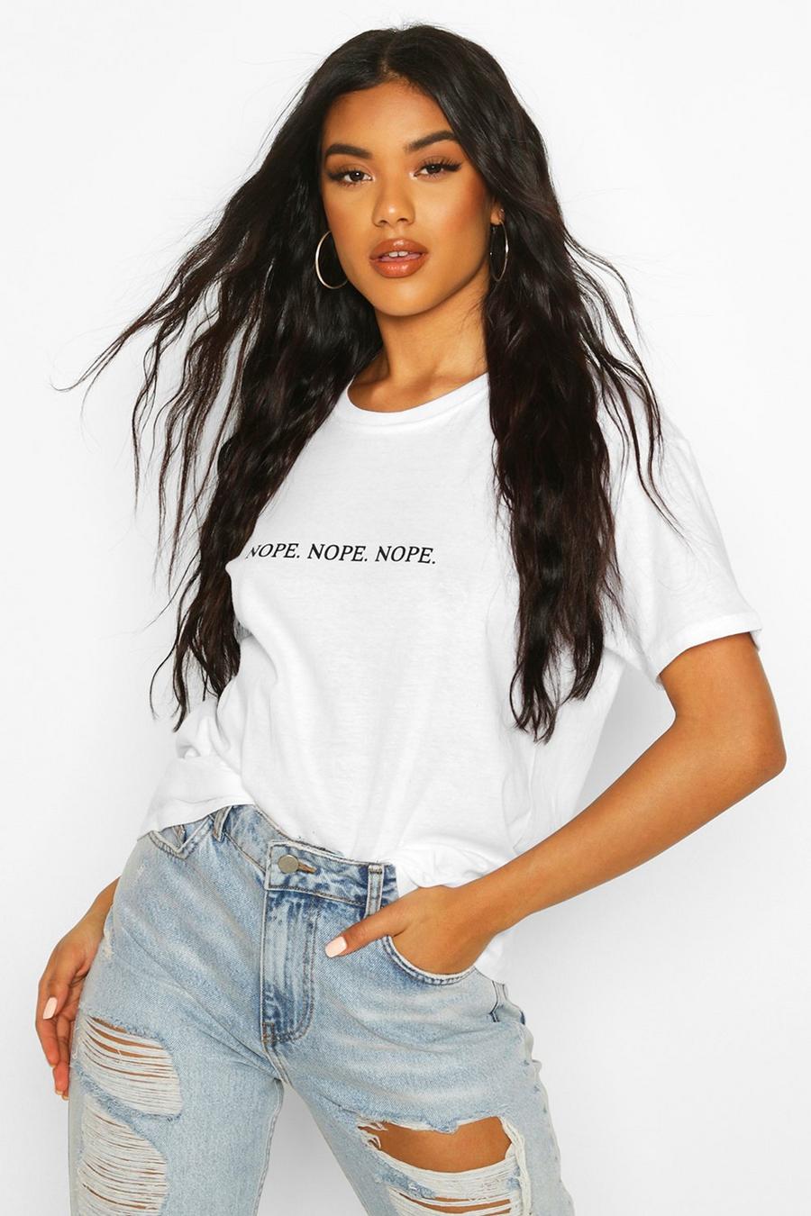 "Nope Nope Nope" T-shirt med slogan image number 1