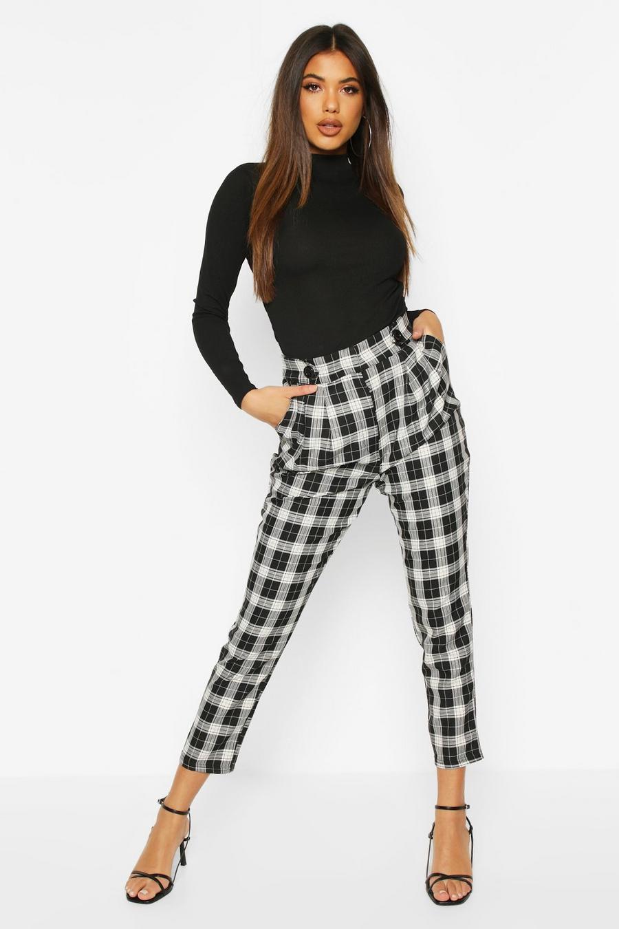 Mono Check Slim Fit Trousers image number 1