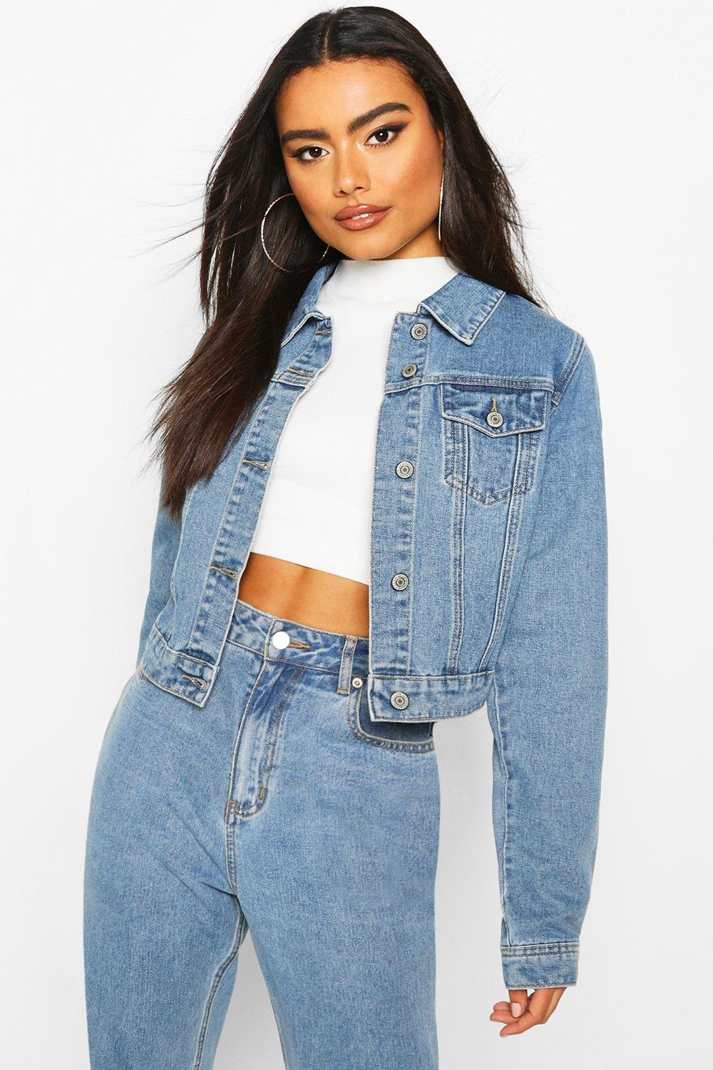 Cropped boxy 2024 denim jacket