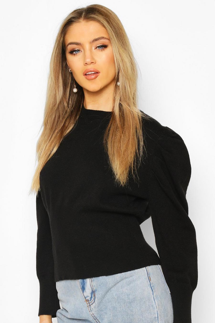 Volume Sleeve Knit Sweater image number 1