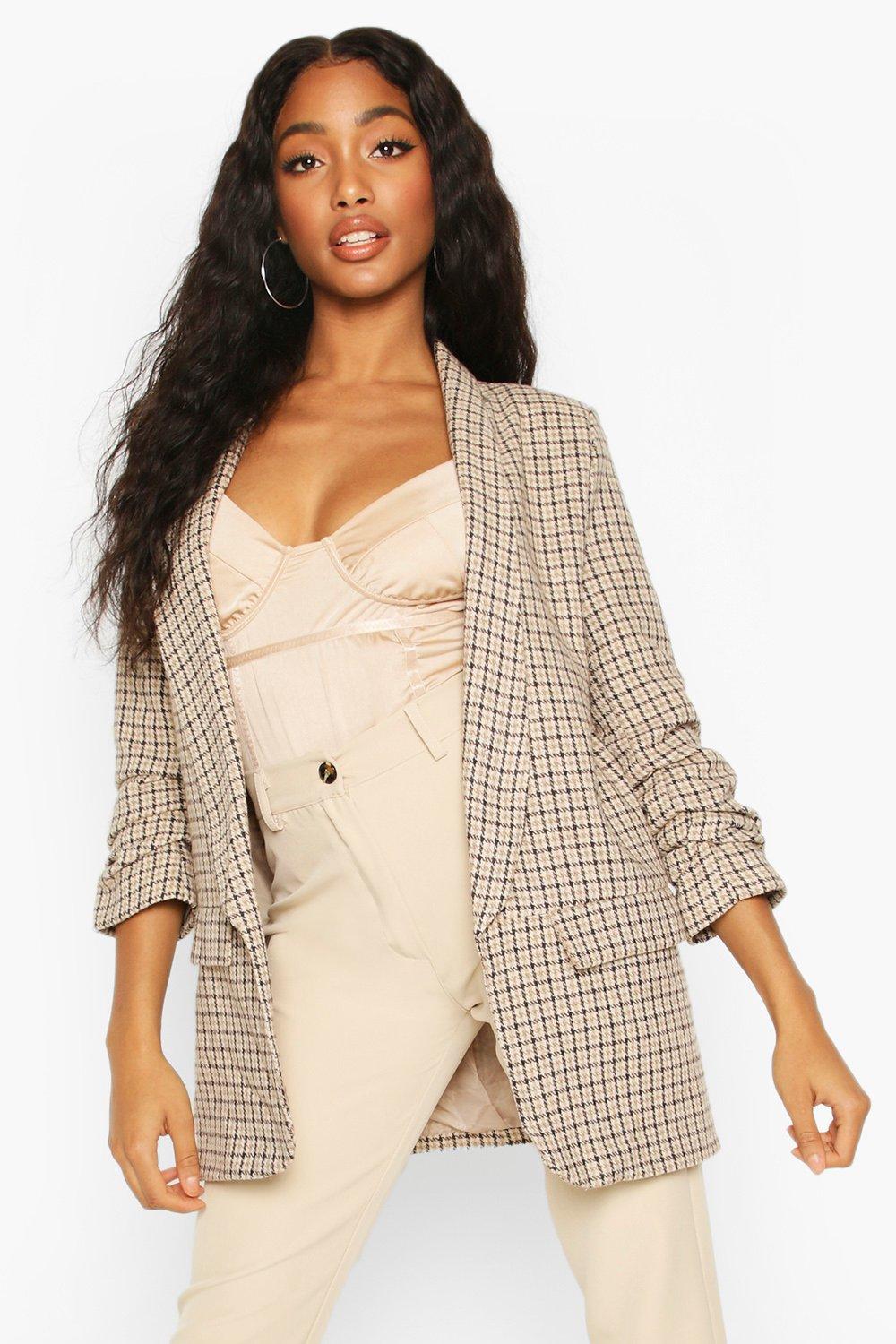 ruched sleeve jacket