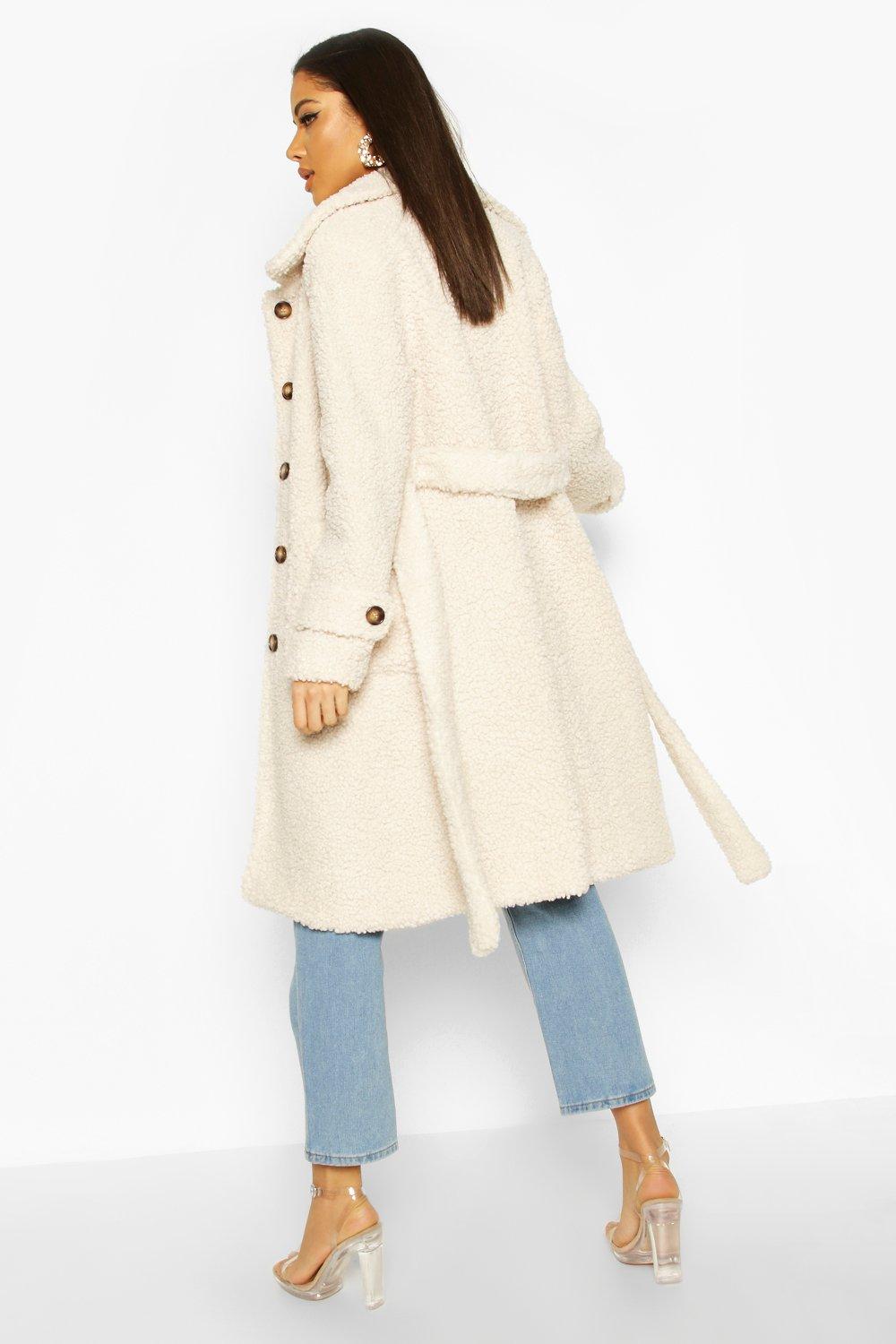 long line teddy bear coat