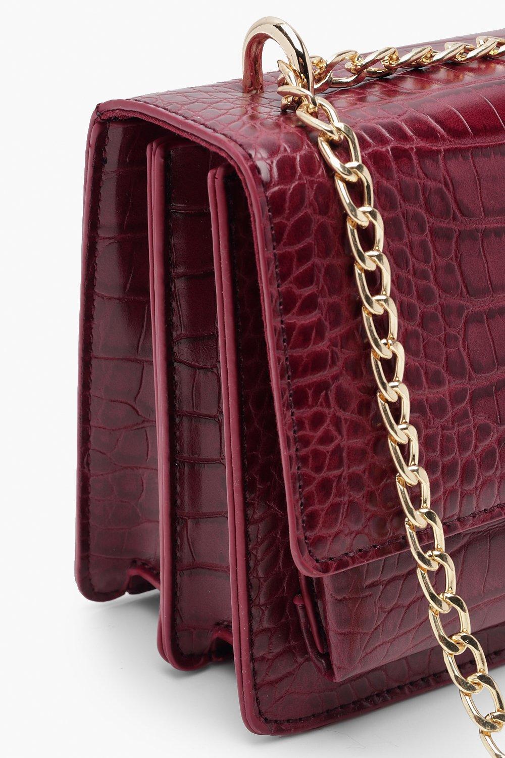 burgundy chain bag