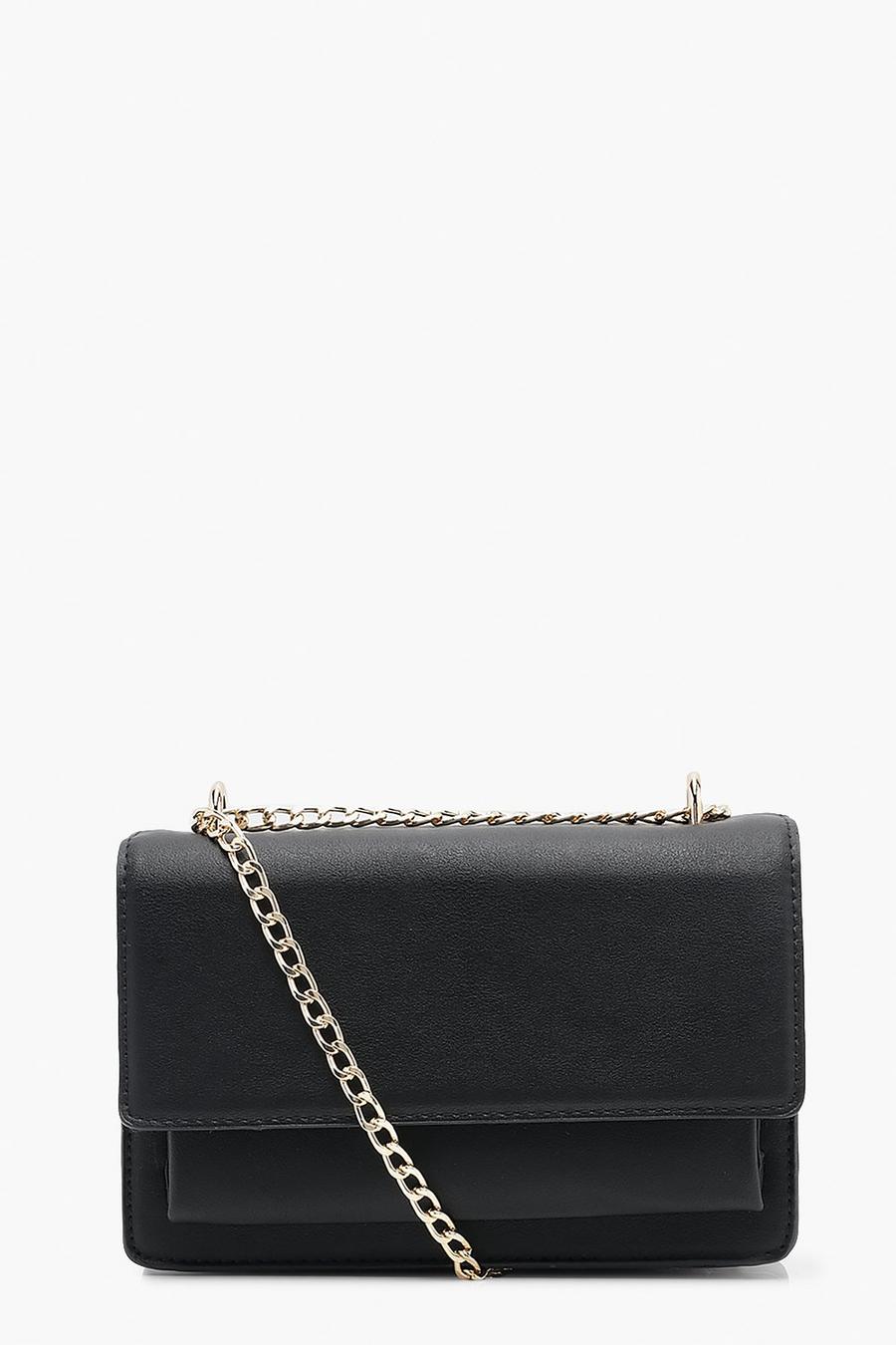 Smooth PU Structured Cross Body Bag & Chain image number 1