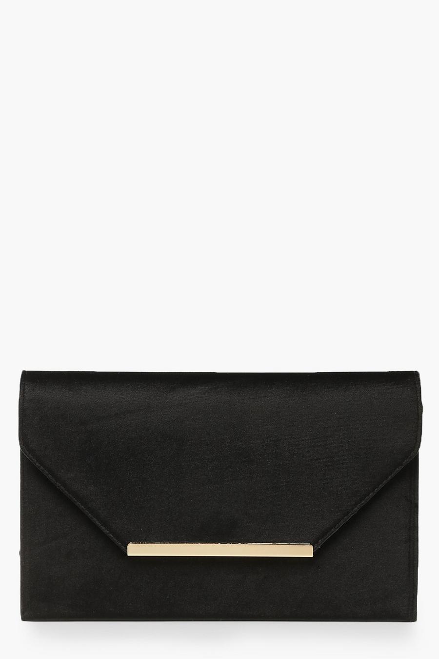 Black Bar Velvet Clutch Bag image number 1