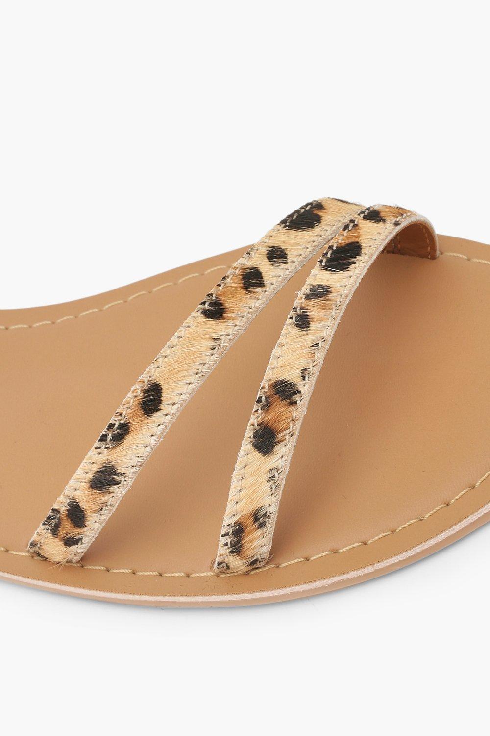 wide width leopard sandals