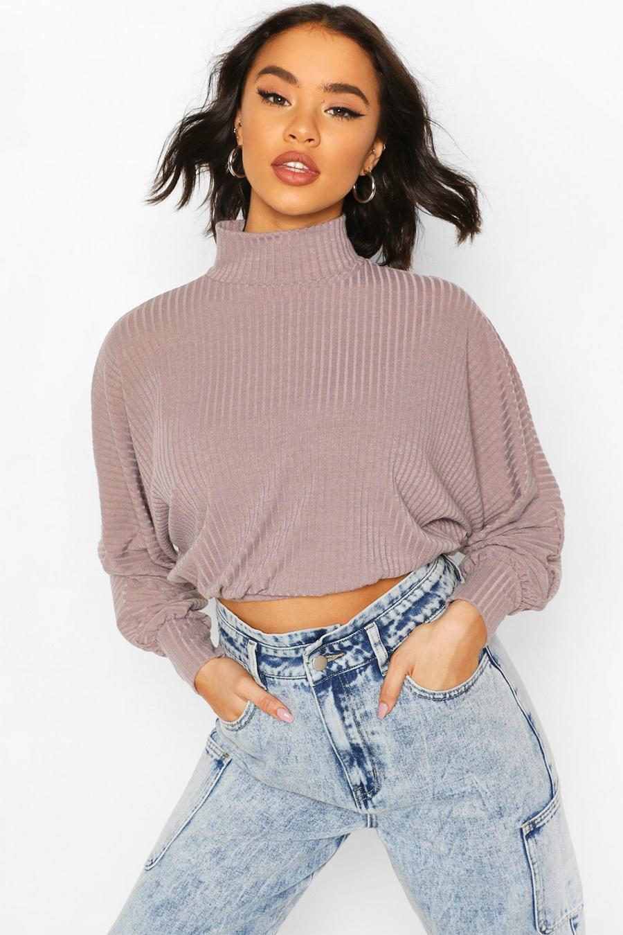 Turtle Neck Batwing Top image number 1