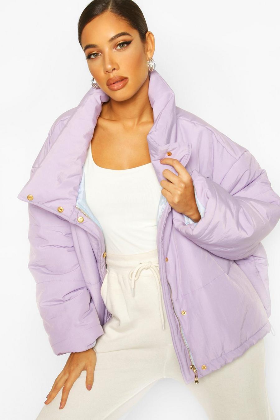 Lilac Oversized Puffer Jacket image number 1