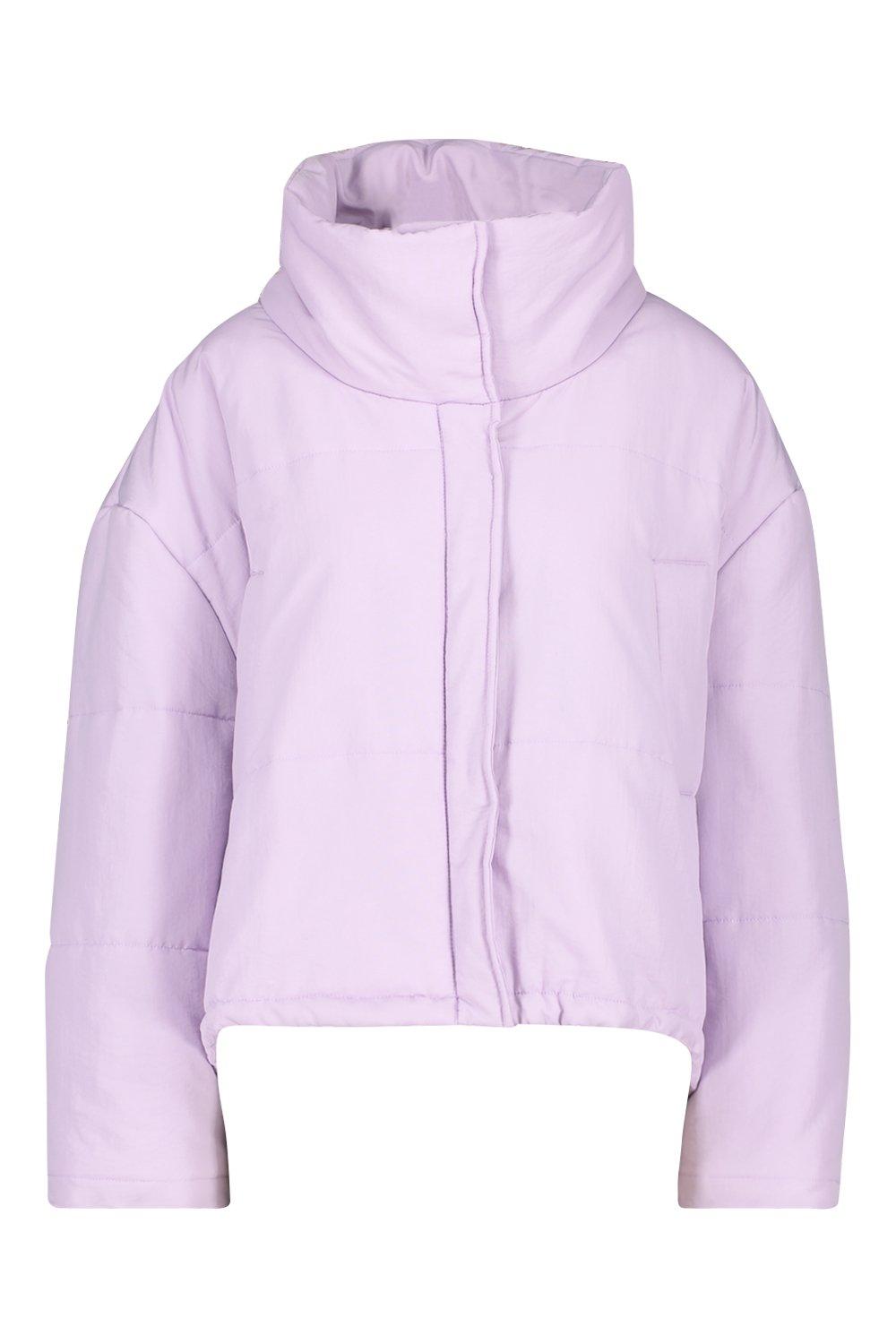 boohoo purple puffer jacket