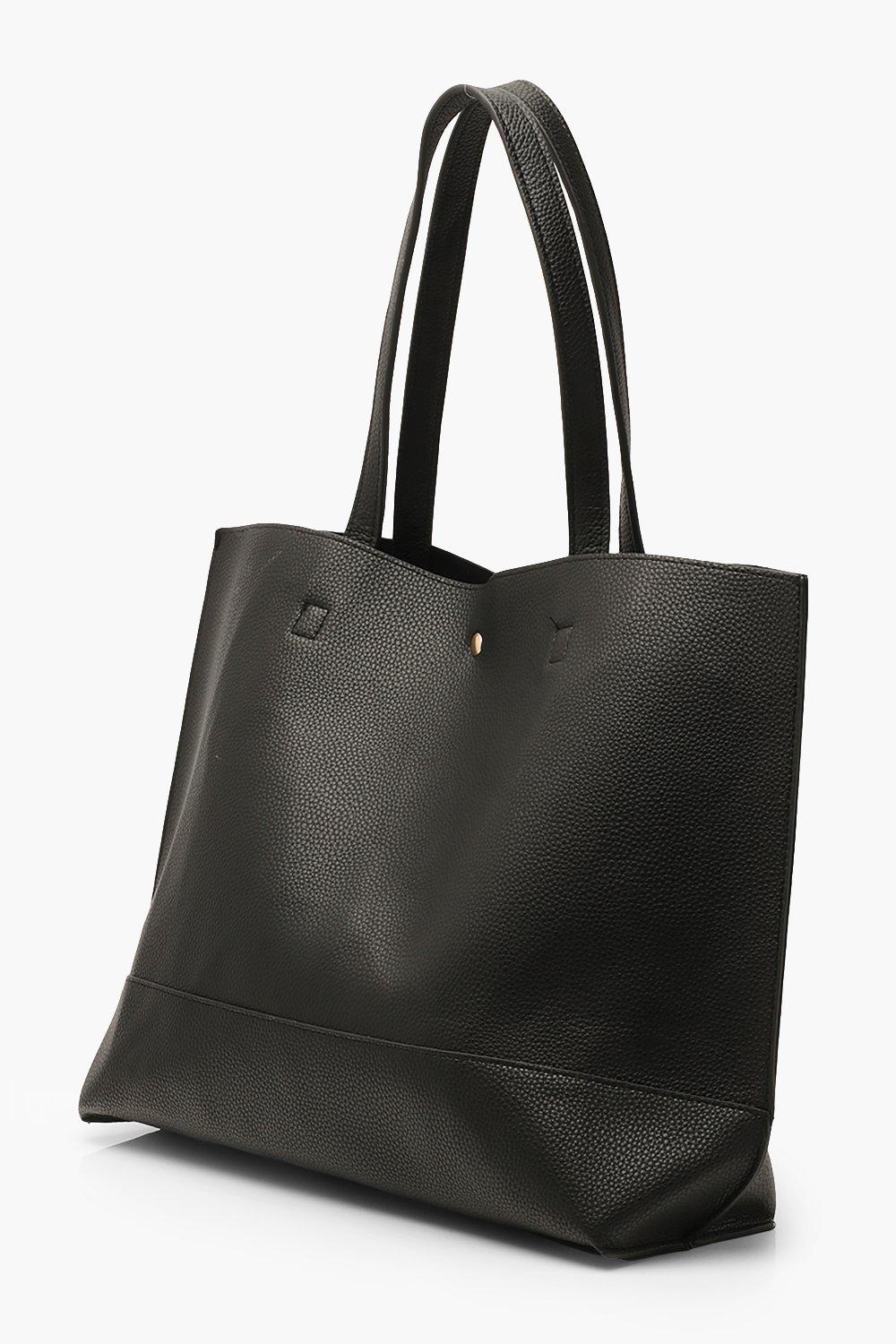 Black tote bag boohoo online