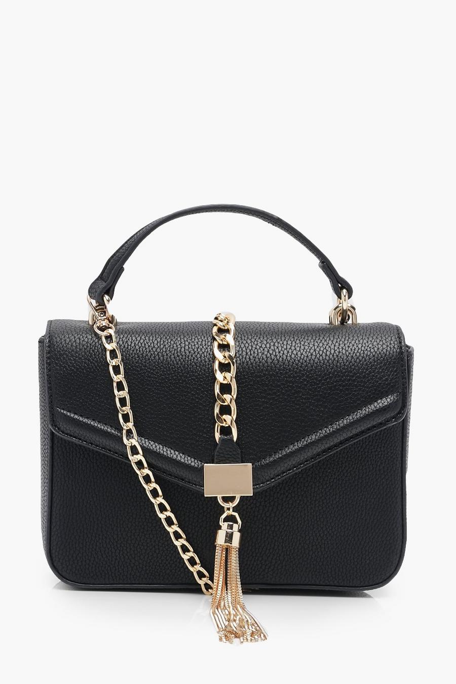 PU Structured Chain & Tassel Cross Body Bag image number 1