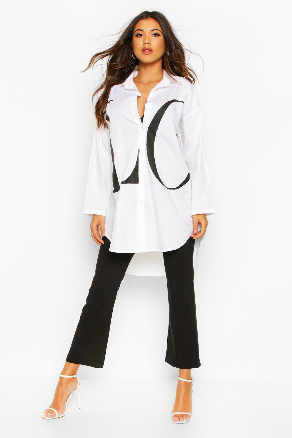 boohoo white shirt dress