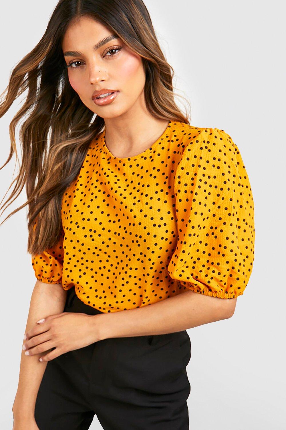 Yellow polka hotsell dot blouse