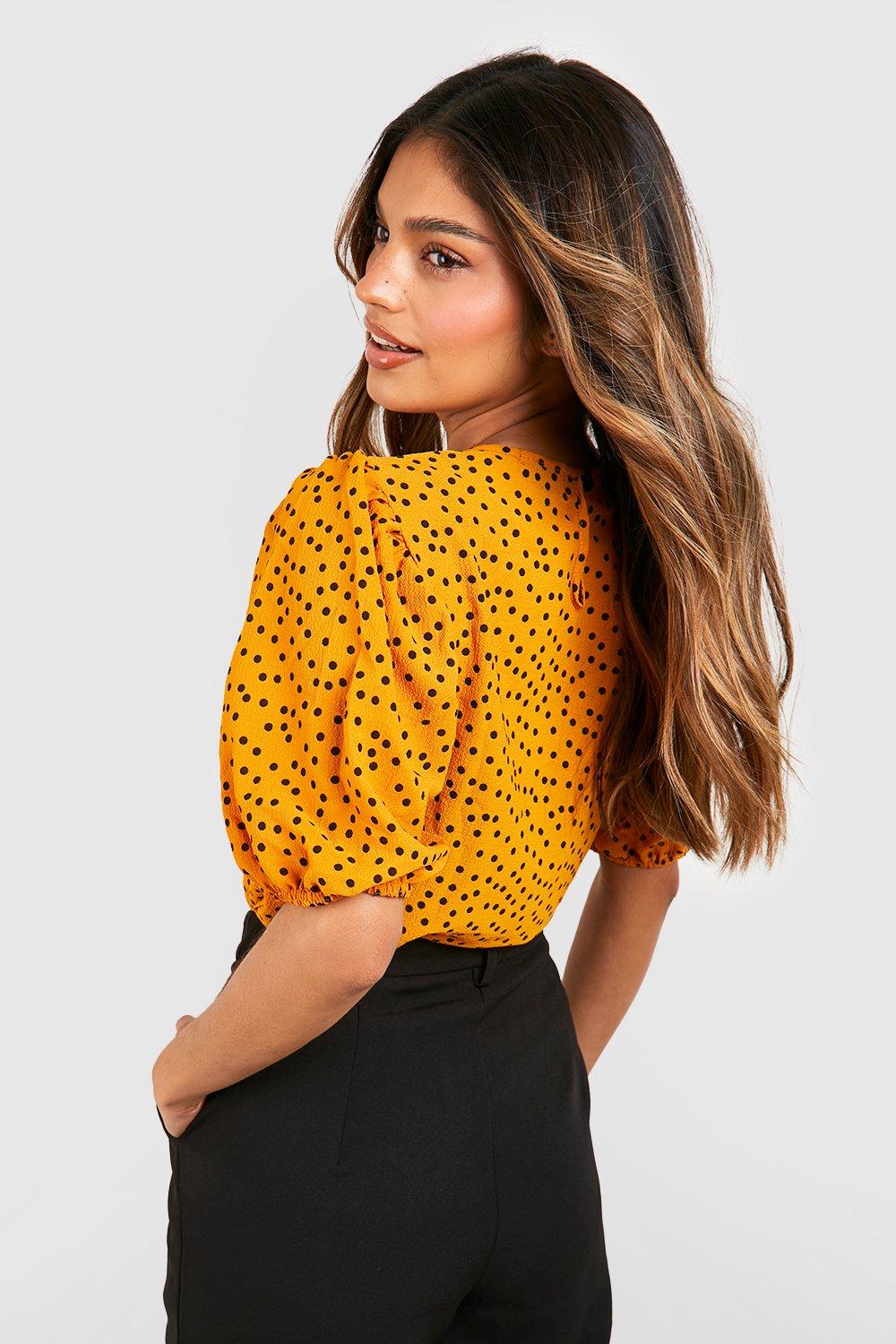 Mustard hot sale spotty blouse