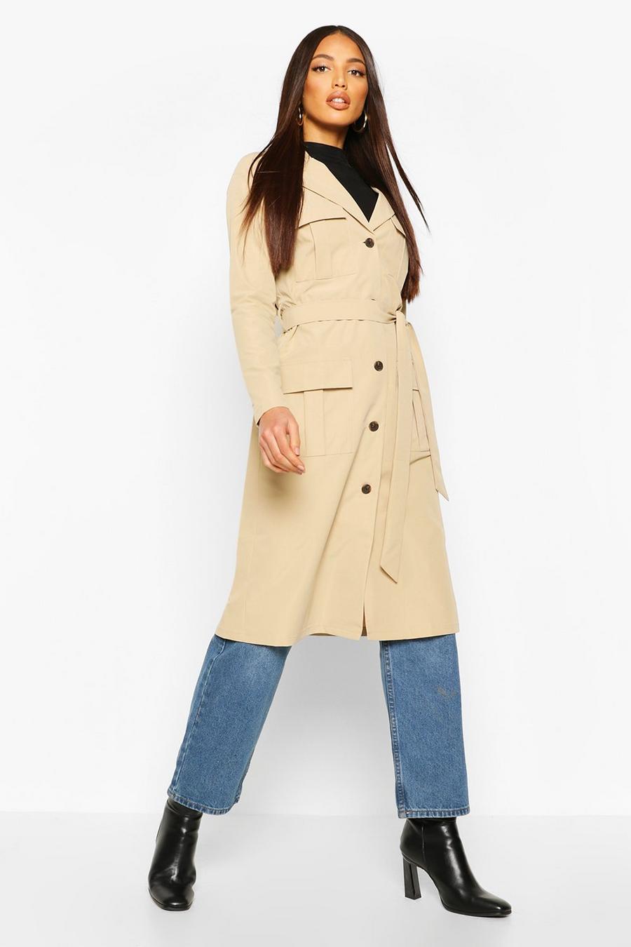 Utility Pocket Tie Waist Trench Coat image number 1