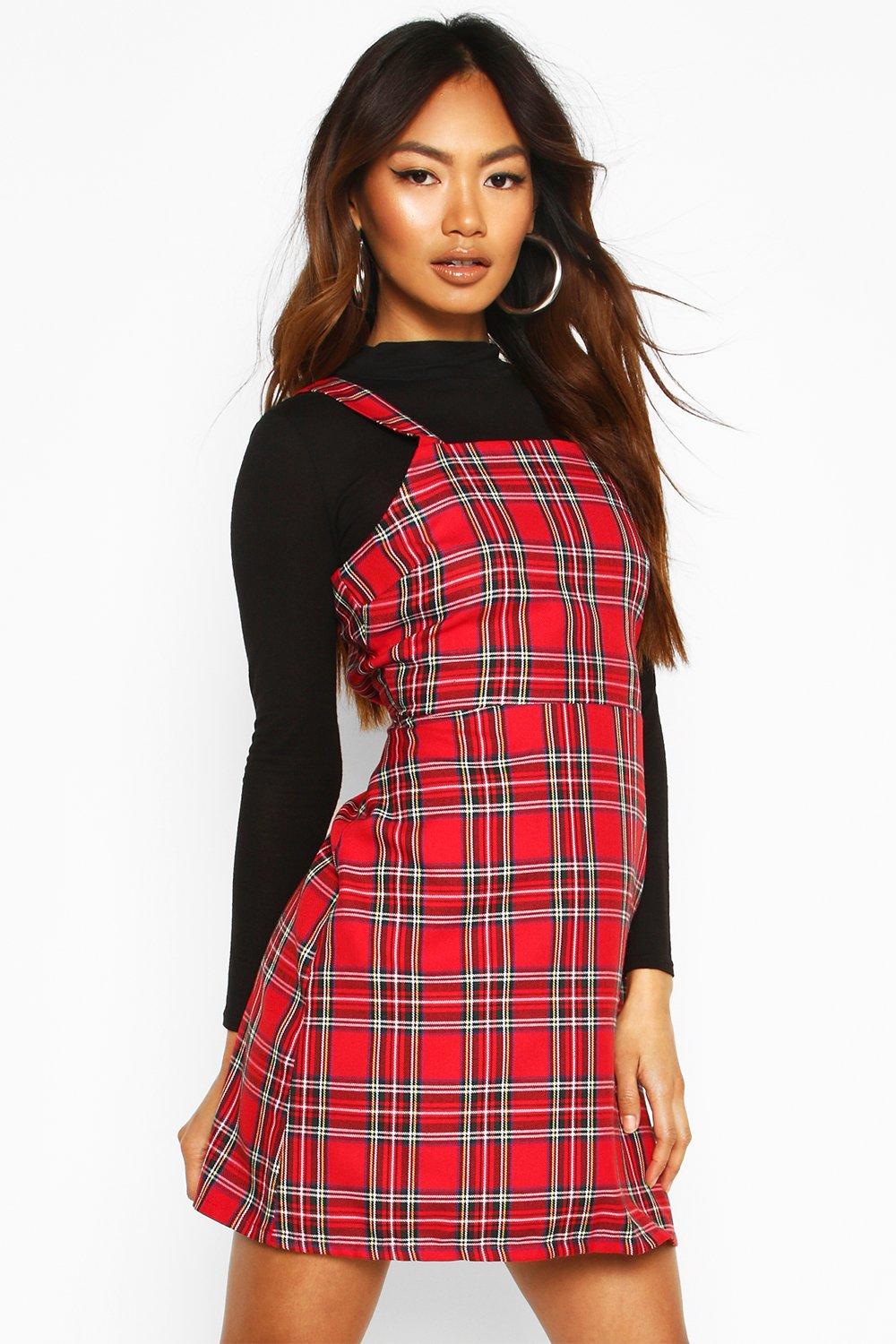 Boohoo hotsell tartan dress