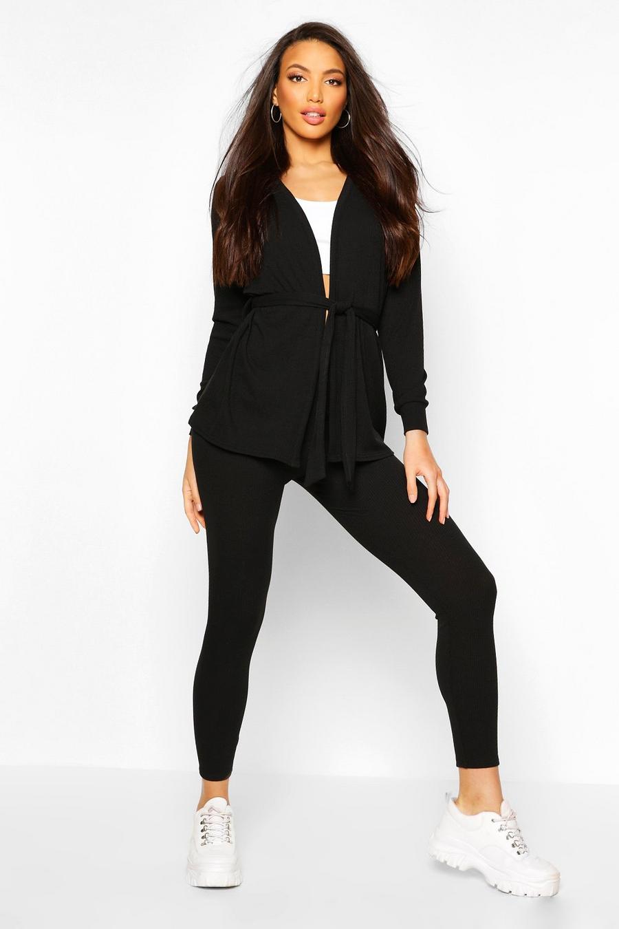 Soft Rib Belted Cardigan And Legging Co-ord Set image number 1