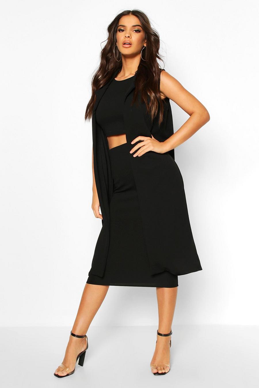 3 Piece Midi Shirt And Duster Two-Piece Set image number 1